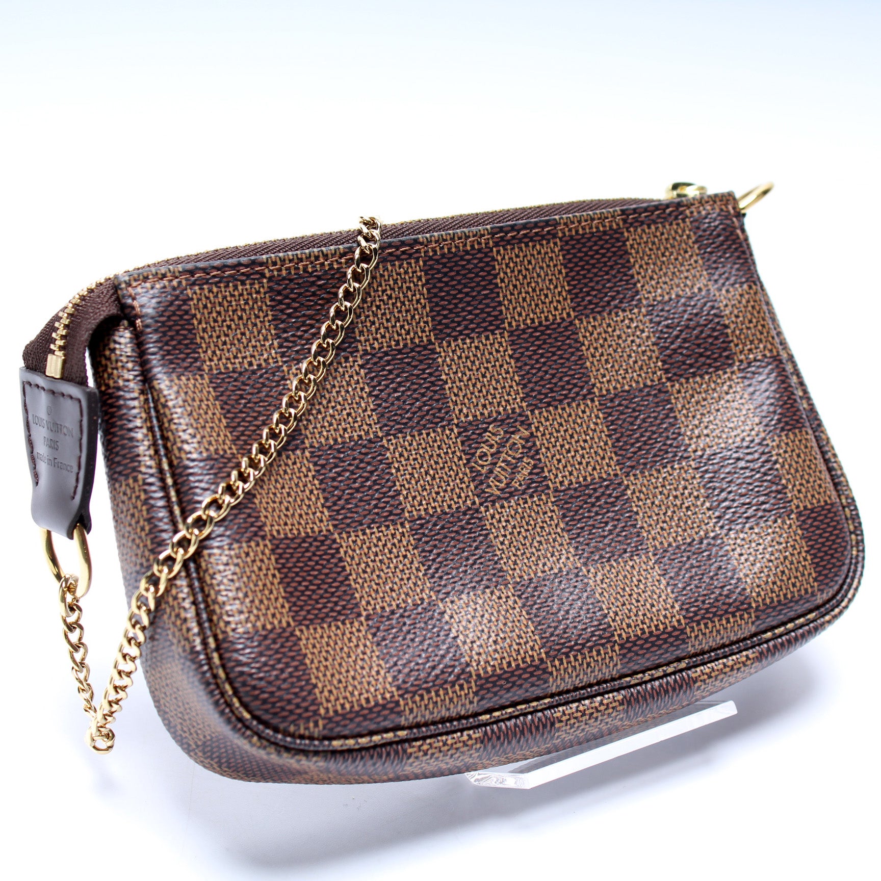Louis+Vuitton+Pochette+Accessoires+Damier+Ebene+Shoulder+Bag+Mini+Brown+ Canvas for sale online