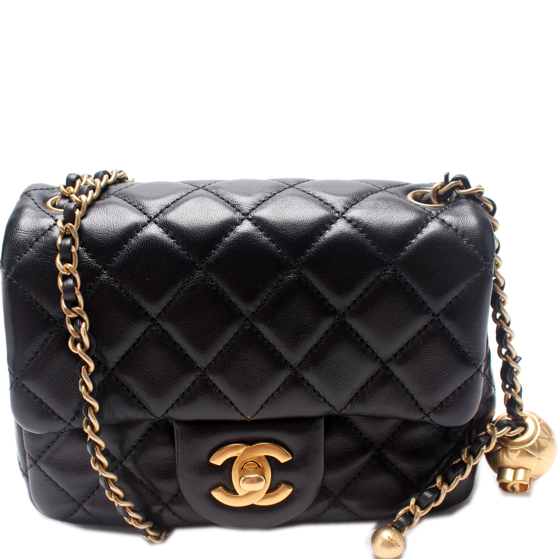 Chanel  Mini Rectangular Pearl Crush Classic Flap Bag  Black Lambskin   GHW  Bagista