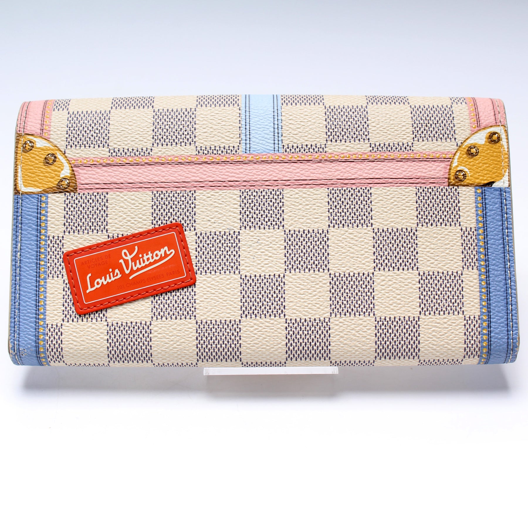 Louis Vuitton Wallet Sarah Damier Azur Summer Trunk Collection  White/Blue/Pink in Coated Canvas with Gold-tone - US