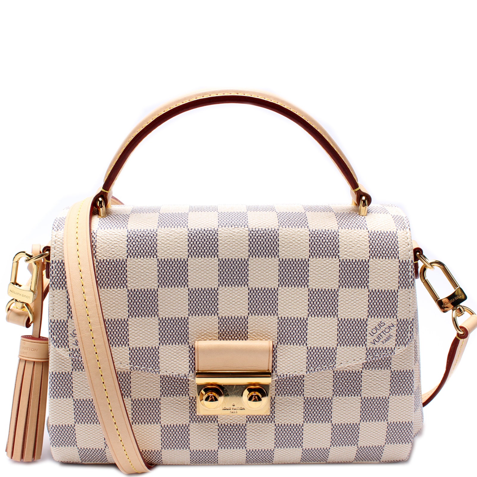 Louis Vuitton Croisette Damier Azur Satchel Crossbody Bag White