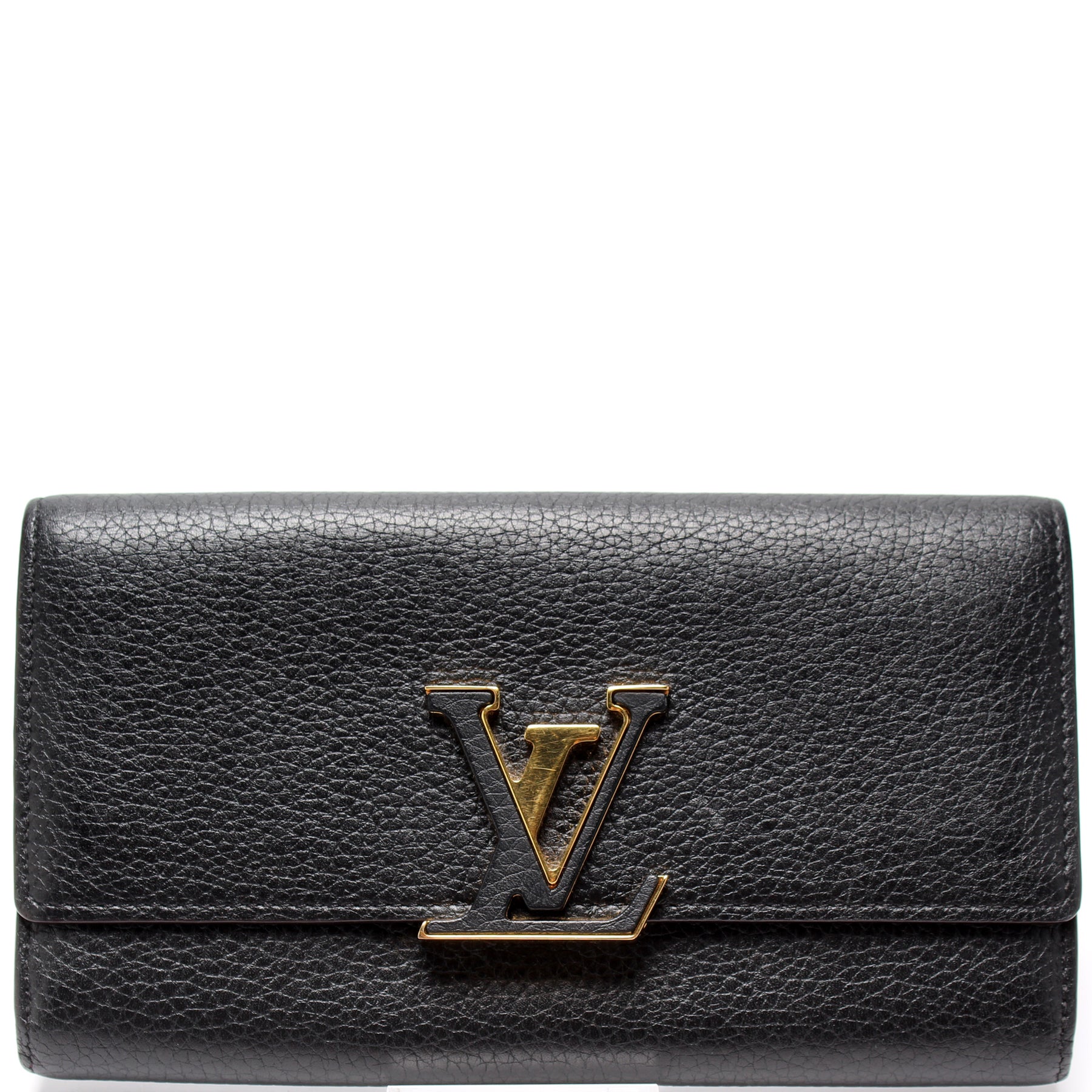 Authentic Louis Vuitton Black / Pink CAPUCINES Long Wallet