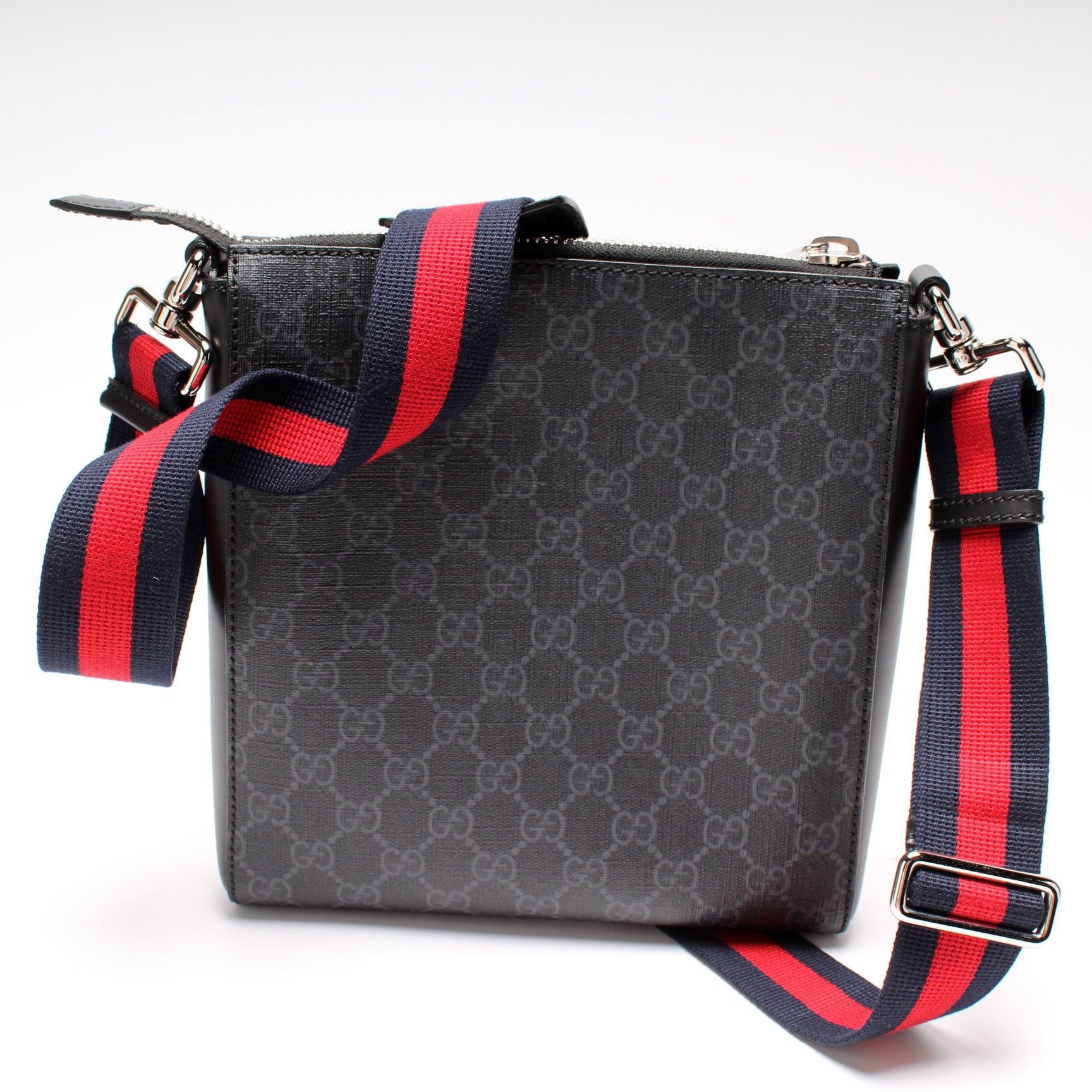 Gucci Print Messenger Black Leather Bag 523591