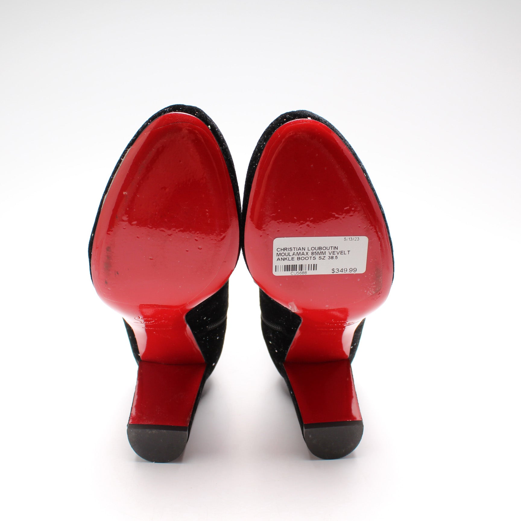 Shop Christian Louboutin Moulamax Glitter Velvet Ankle Boots