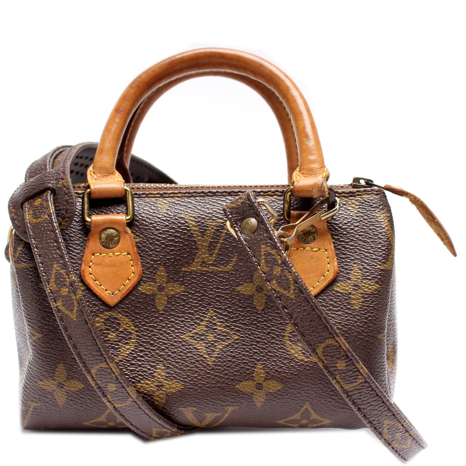 Pre-owned Louis Vuitton Nano Speedy / Mini Hl Patent Leather Mini Bag In  Brown