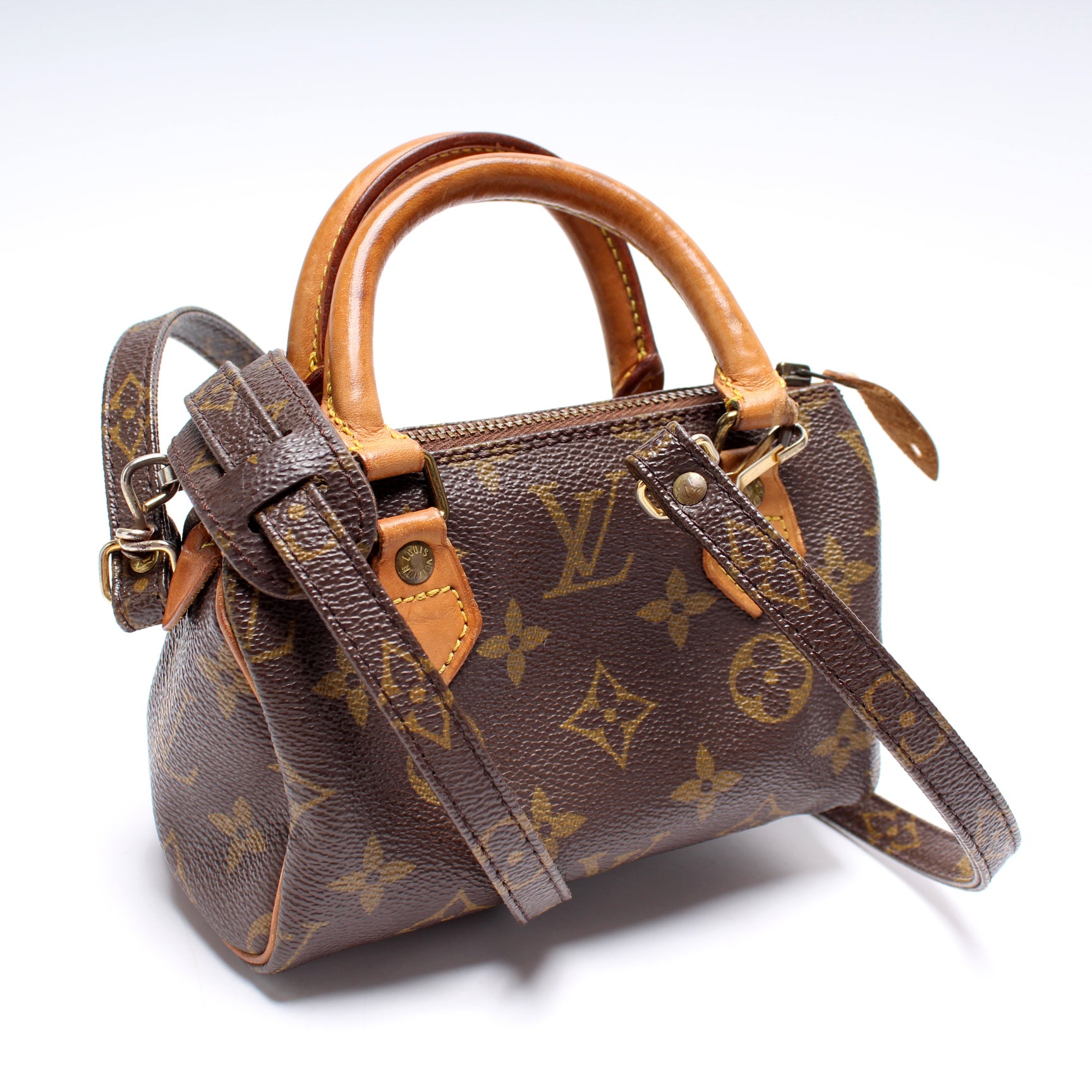 Louis Vuitton - Authenticated Nano Speedy / Mini HL Handbag - Leather Brown For Woman, Very Good condition