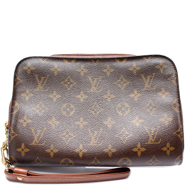Louis Vuitton - Authenticated Orsay Clutch Bag - Cloth Brown for Women, Good Condition