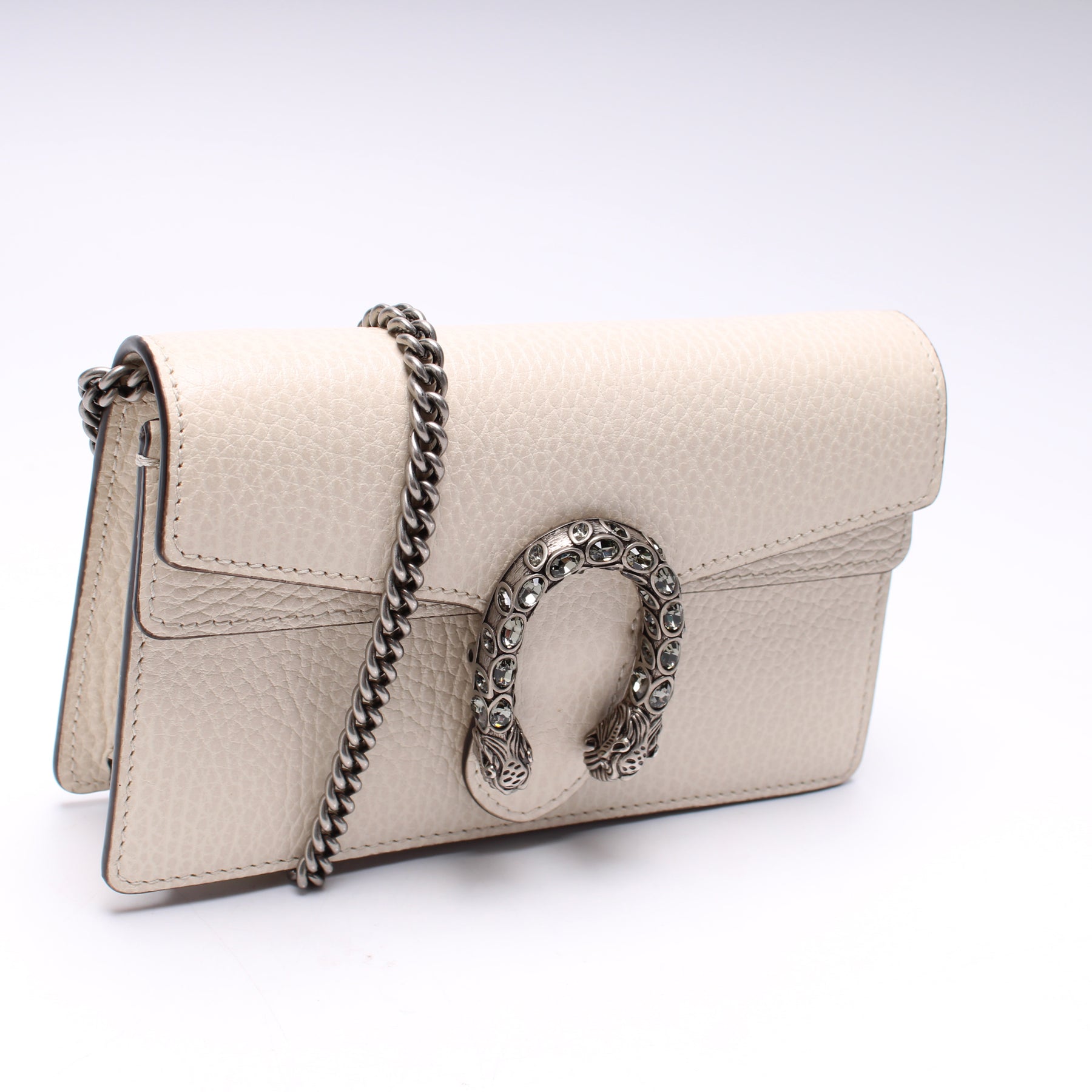 Gucci White Super Mini Leather Dionysus Bag for Women