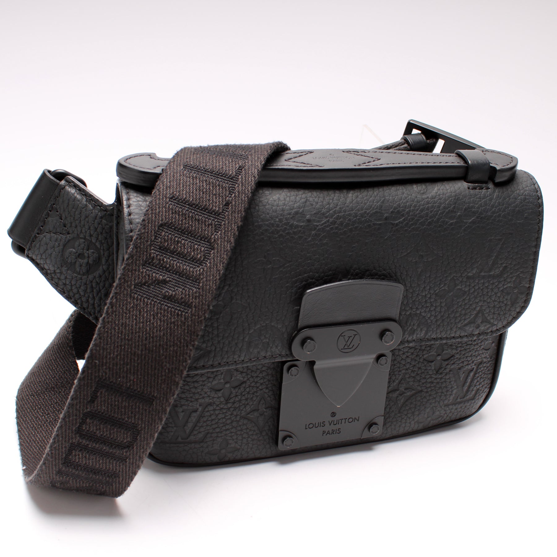 Black Taurillon Leather Sling Bag