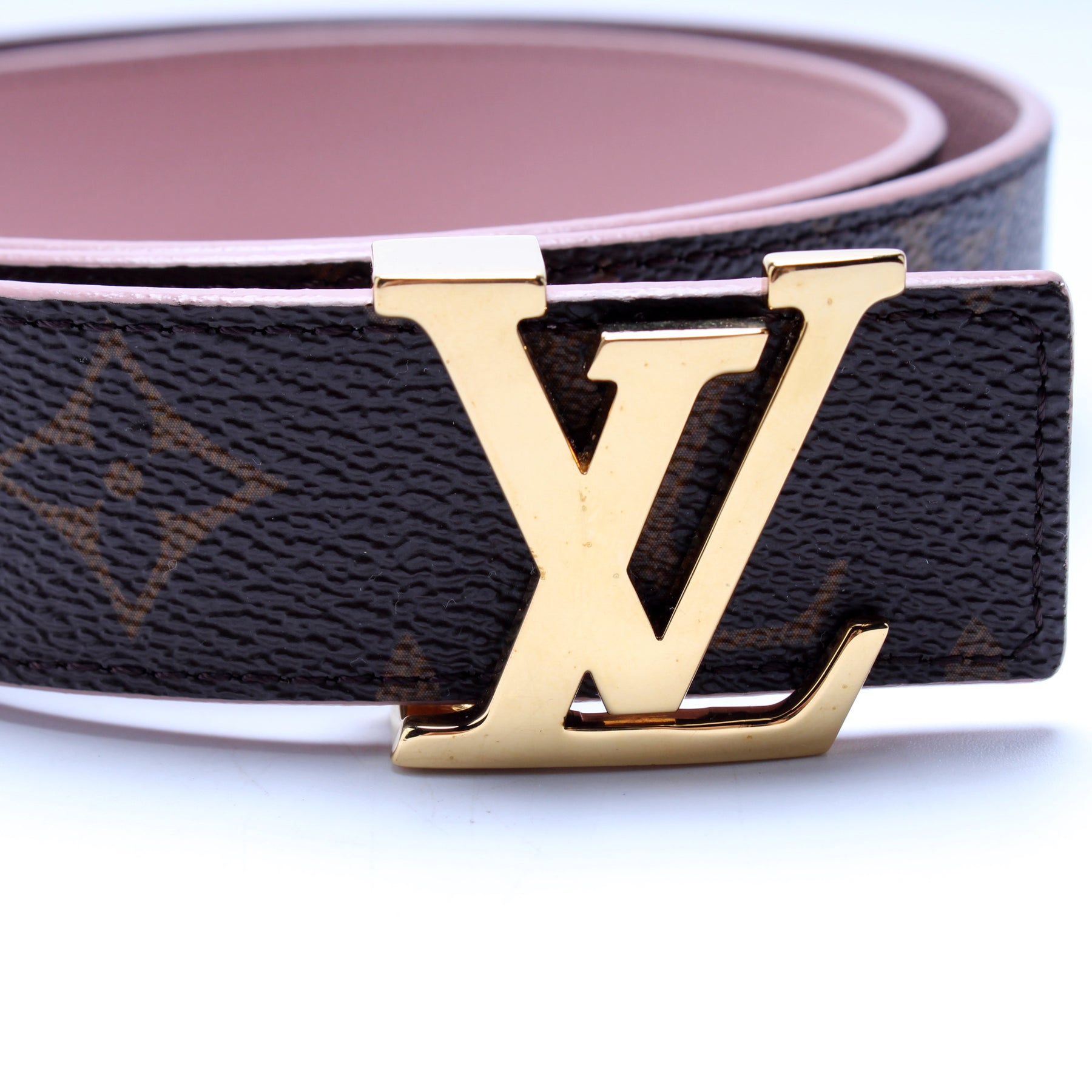 LV Initials Belt 30MM Reversible Leather/Monogram Belt Size Size