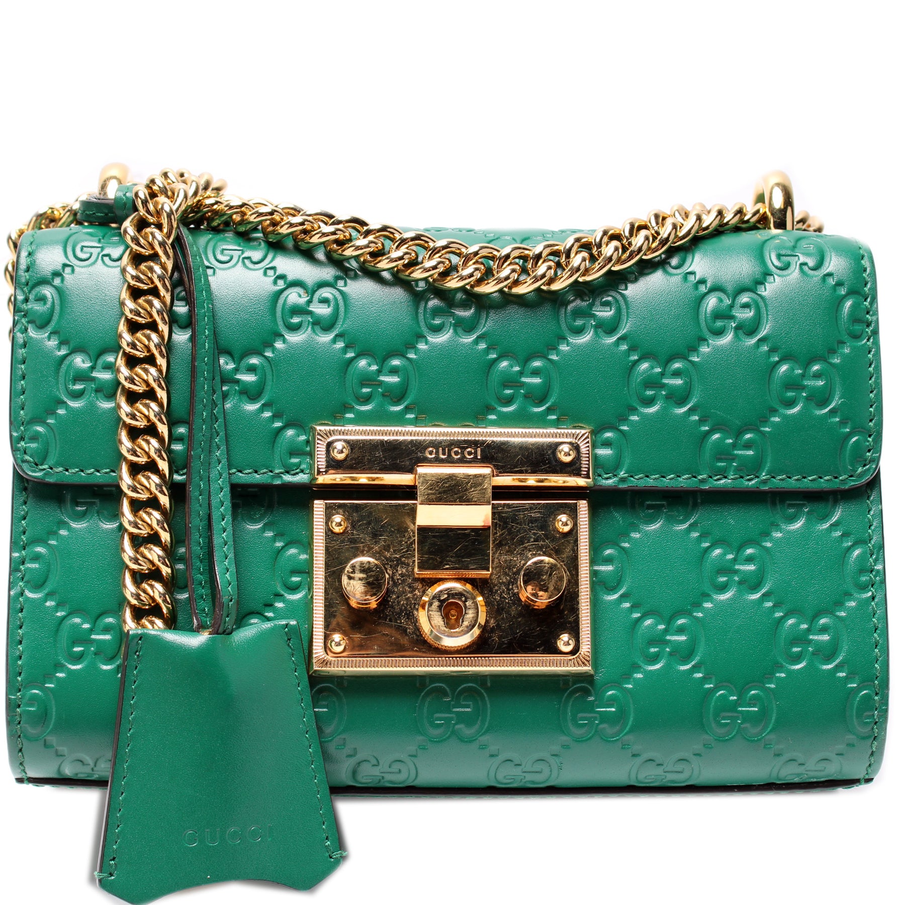 Gucci Green Guccissima Leather Medium Padlock Shoulder Bag Gucci