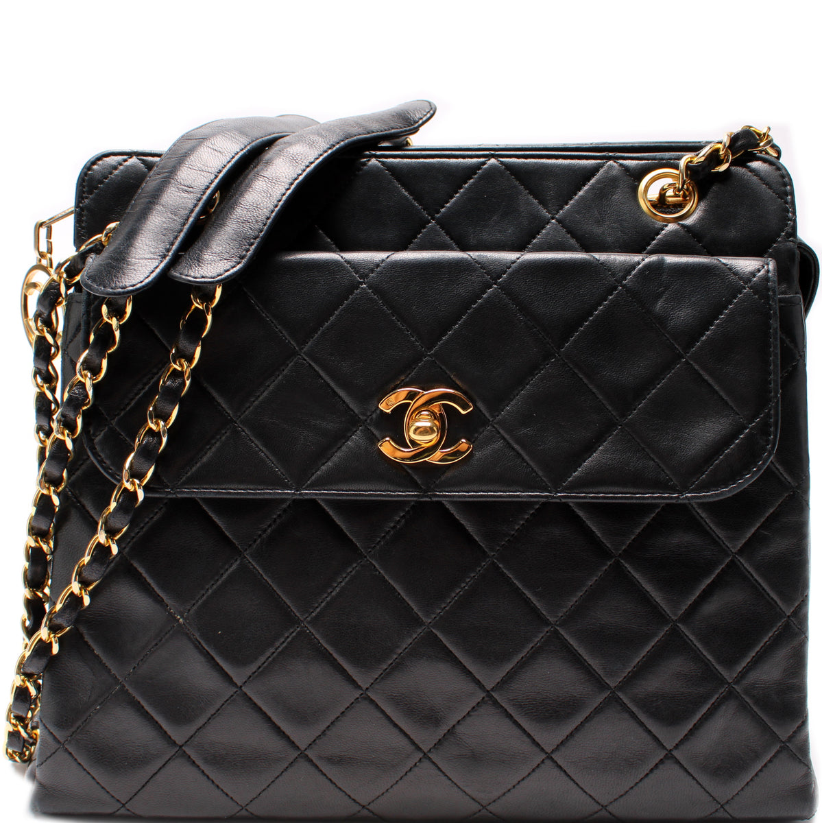 CC Front Pocket Shoulder Bag Lambskin Vintage 1M – Keeks Designer Handbags