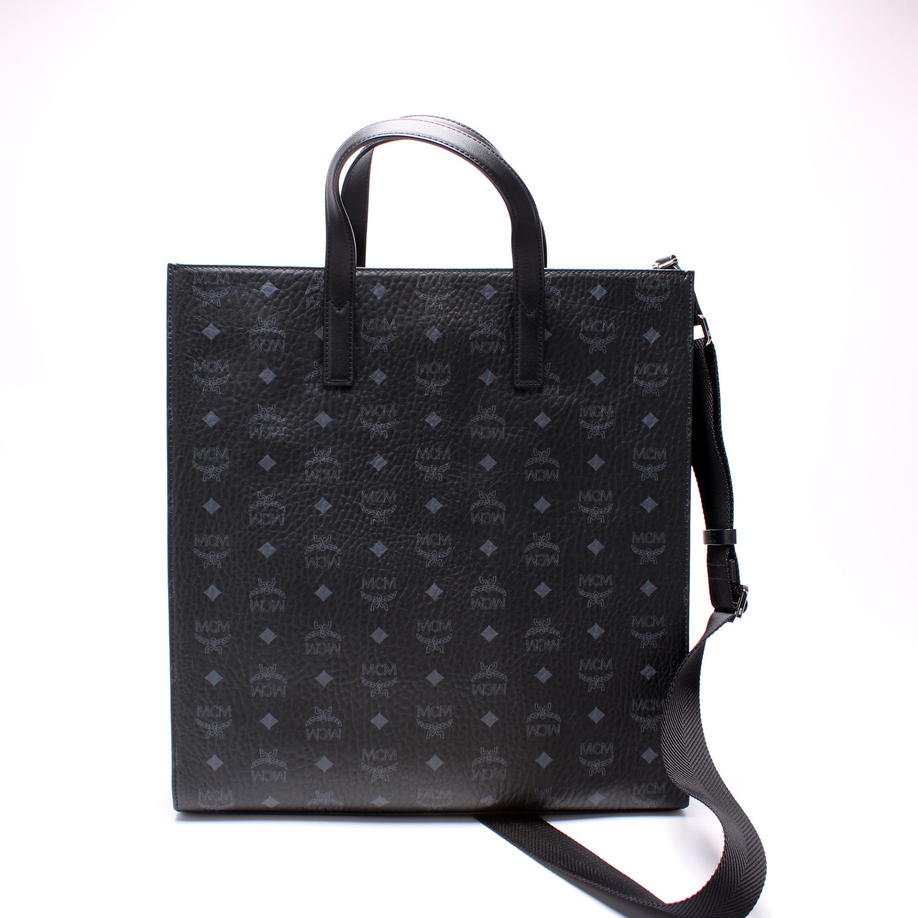 Black MCM Visetos Nylon Handbag Bag