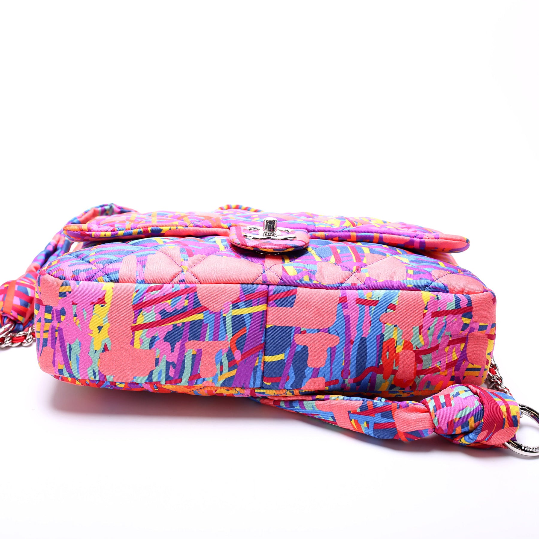 Foulard Quilted Printed Fabric Flap Bag 25M – Keeks Designer Handbags