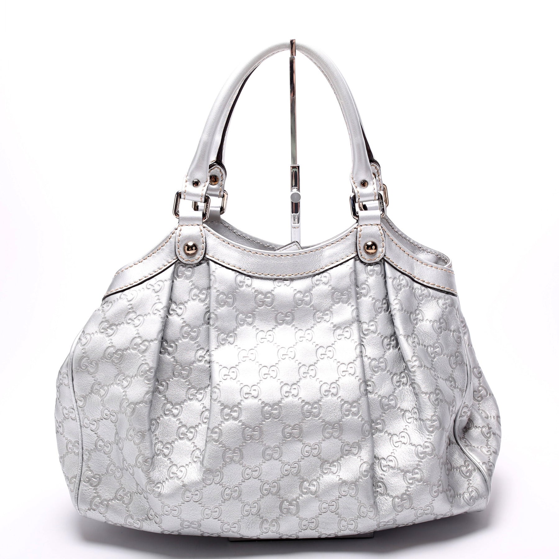 Gucci White Guccissima Leather Medium Sukey Tote Bag