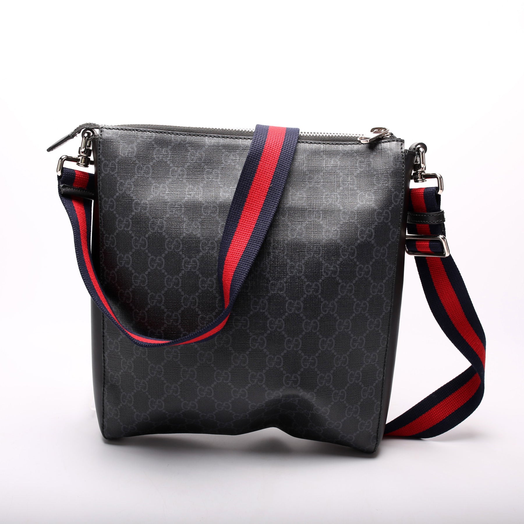 Louis Vuitton GG Supreme Night Courrier Messenger Bag in black