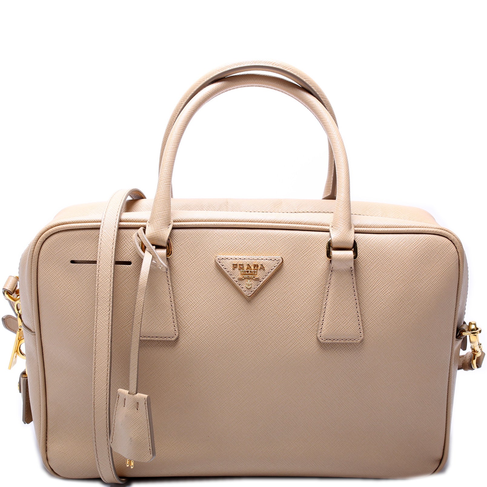 Saffiano Lux Bauletto Bag – Keeks Designer Handbags