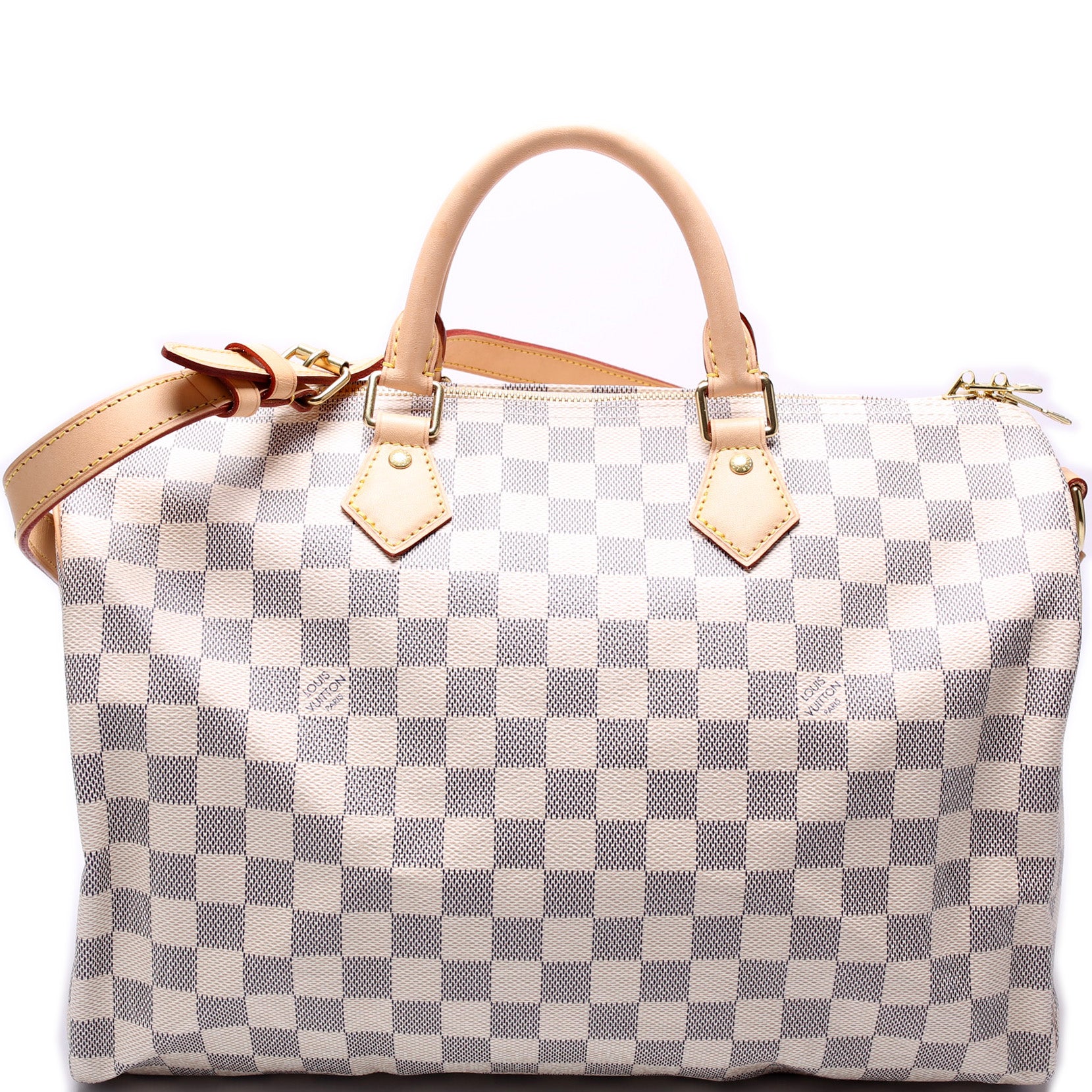 Louis Vuitton Speedy 35 Top Handle Bag Damier Azur Coated Canvas