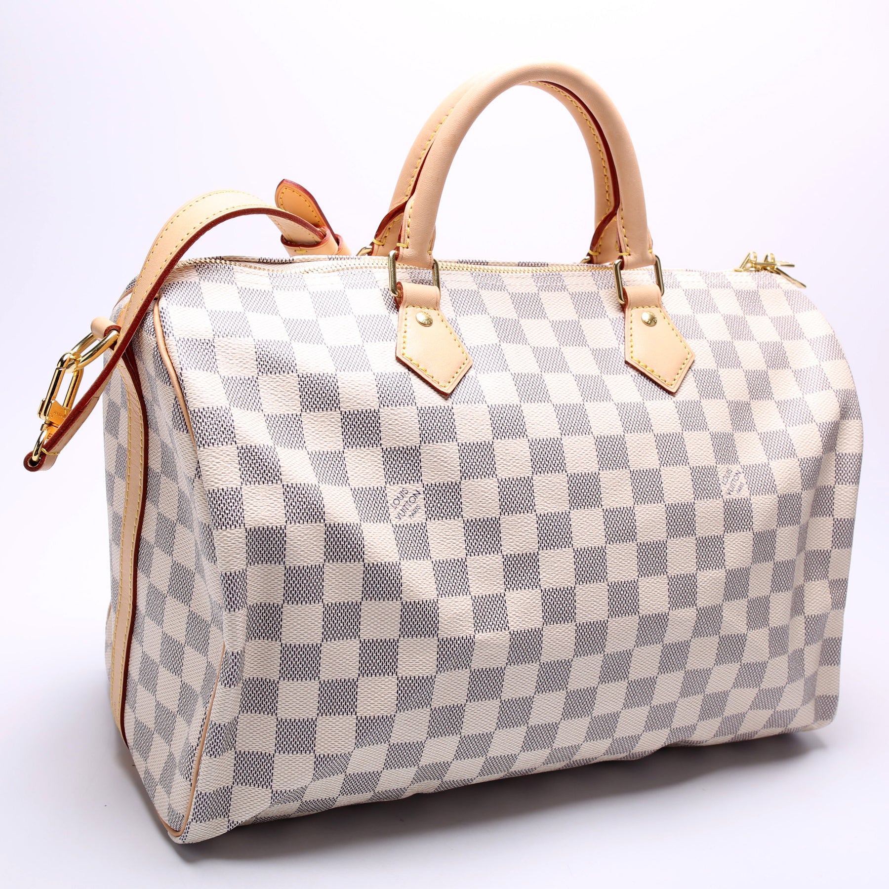 Louis Vuitton, Bags, Louis Vuitton Damier Azur Speedy 35 Bandouliere