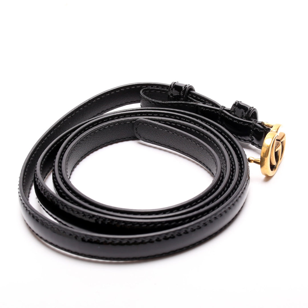 NEW Gucci 707327 GG Thin Patent Belt Size 100/40 Black 707327 GG Thin Patent Belt Size 100/40 main image 3