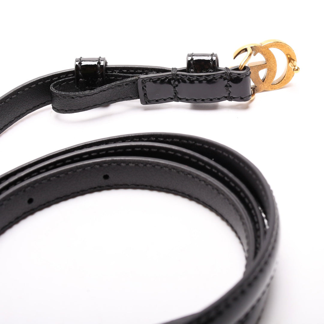 NEW Gucci 707327 GG Thin Patent Belt Size 100/40 Black 707327 GG Thin Patent Belt Size 100/40 main image 2