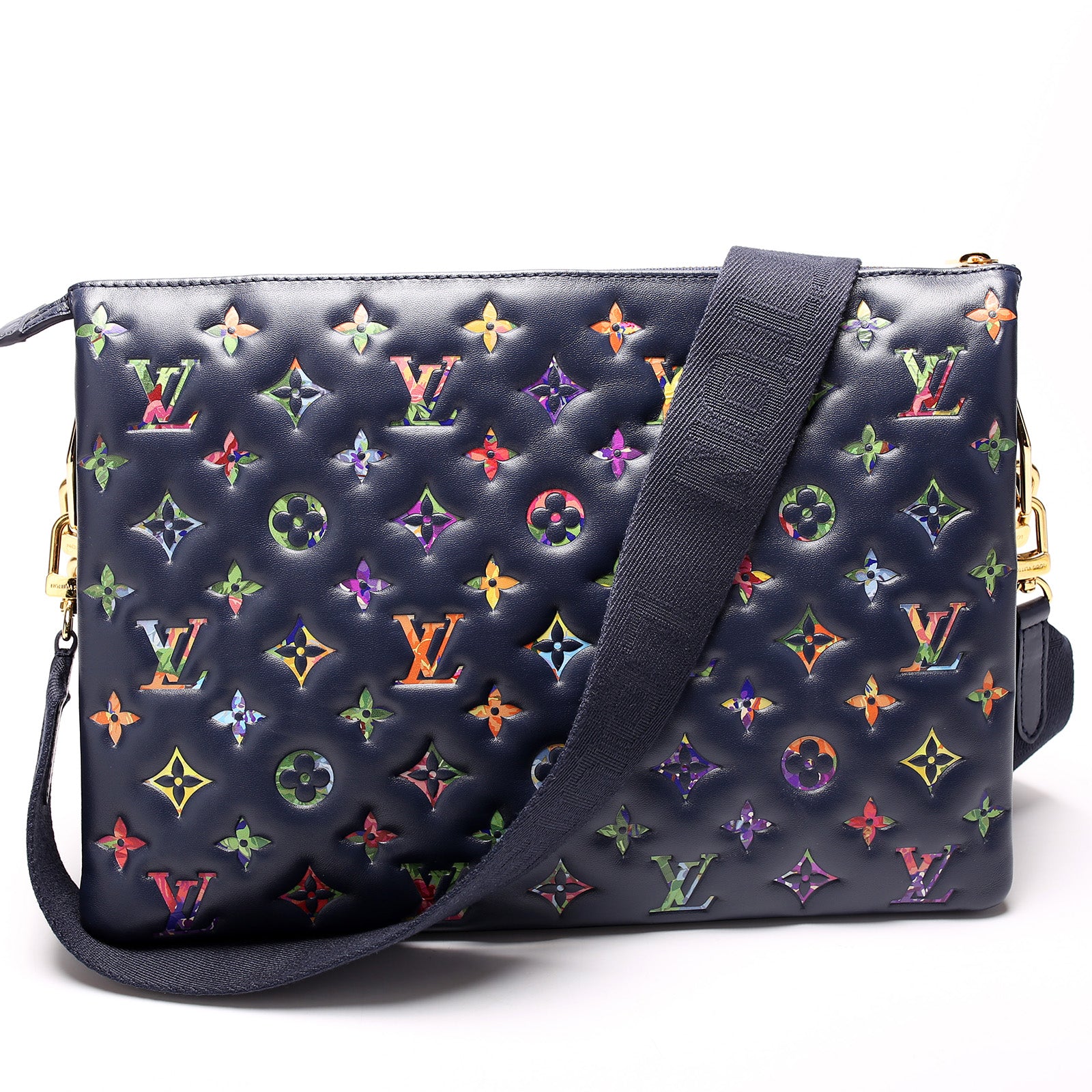 Louis Vuitton Coussin MM Navy Blue in Lambskin Leather with Gold