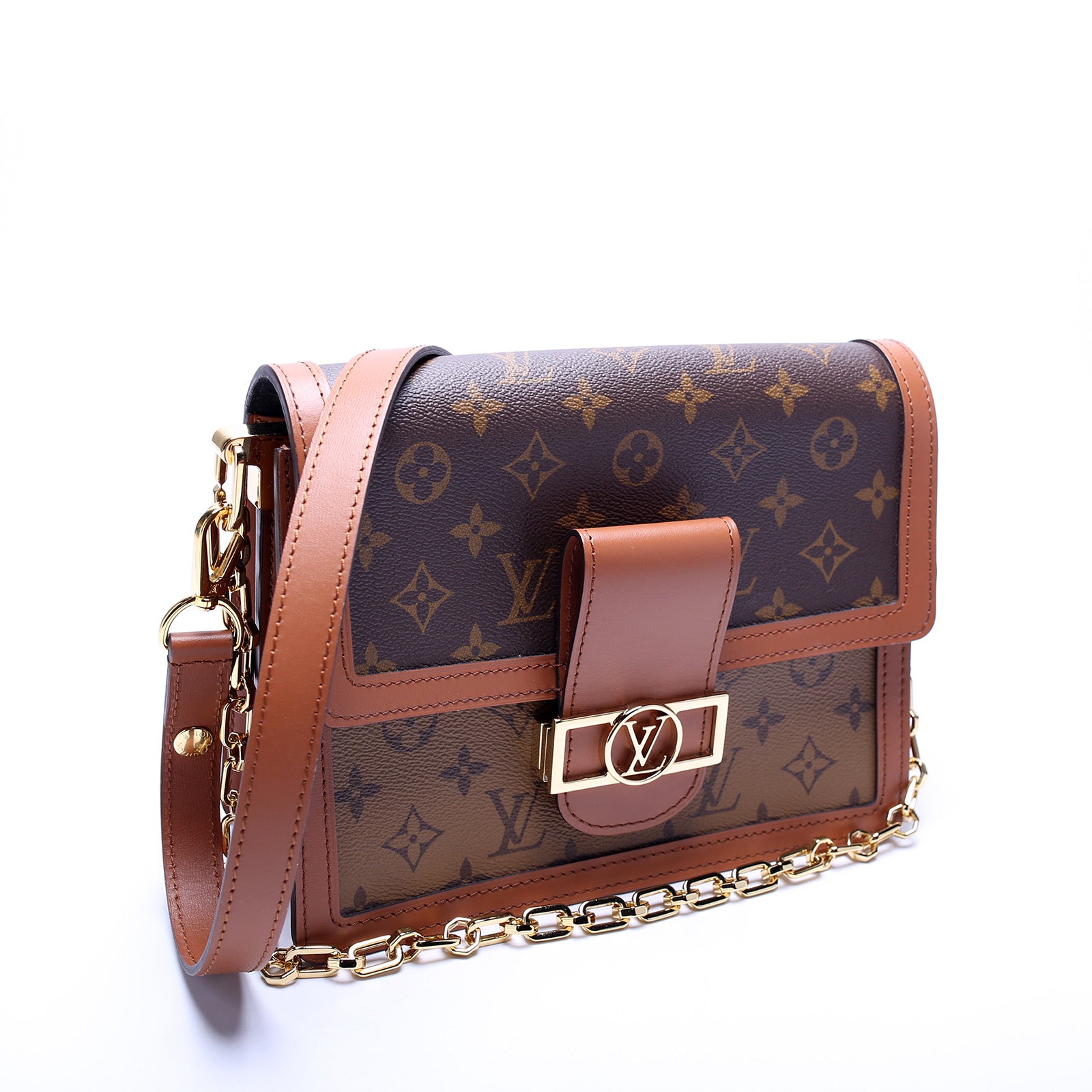 Louis Vuitton Dauphine MM Monogram Reverse Canvas Leather Bag