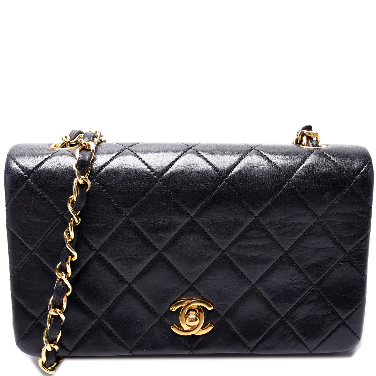 Black Chanel Small Classic Lambskin Single Flap Crossbody Bag