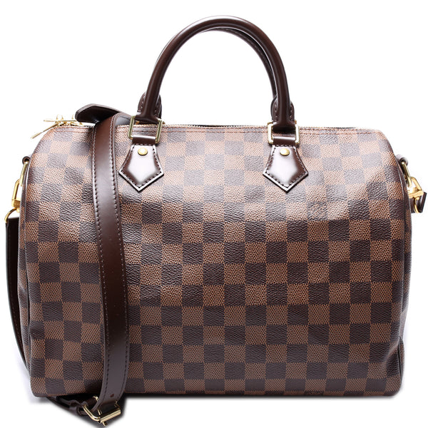 Speedy 30 Bandouliere Damier Ebene – Keeks Designer Handbags