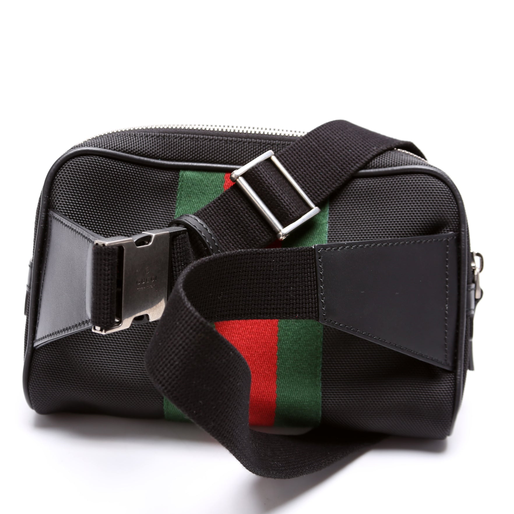 Gucci Web Belt Stripe Fanny Pack Black