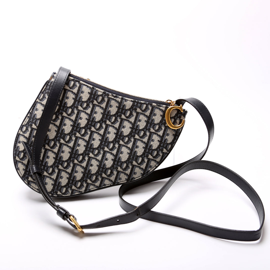 Oblique Saddle Bag Triple Zip