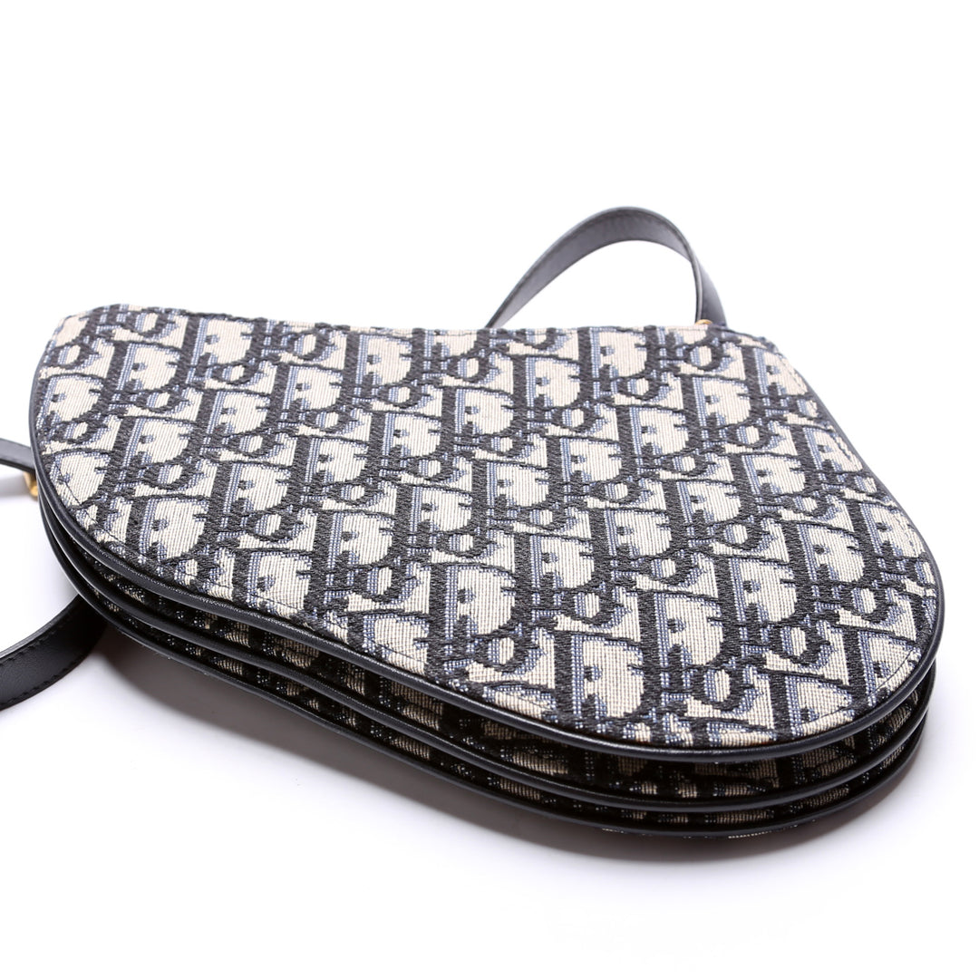 バッグ Christian Dior CHRISTIAN DIOR Grained Calfskin Double Zip Crossbody Pouch