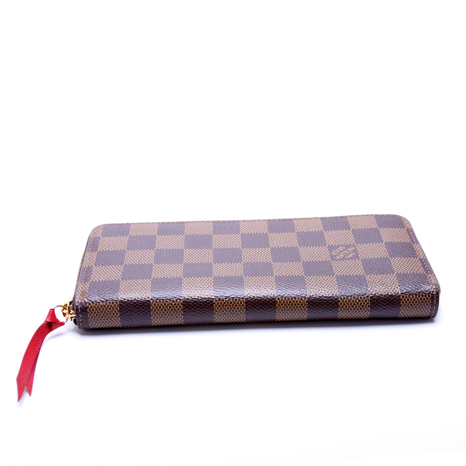 Louis Vuitton Unisex Damier Ebene Clemence Leather Marco Compact Wallet Brown