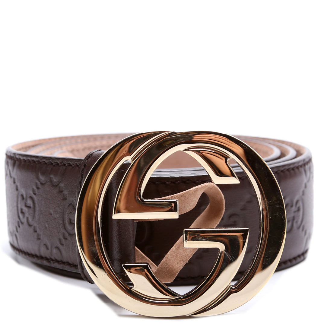 114876 Interlocking Leather Belt Size 85/34 display picture 1