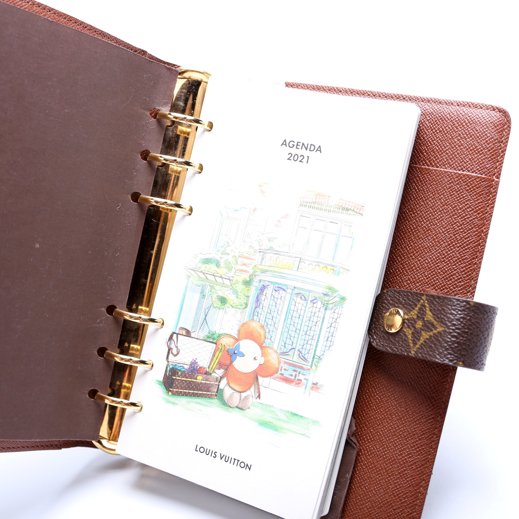 Louis Vuitton Monogram Medium Ring Agenda MM Diary Cover Notebook