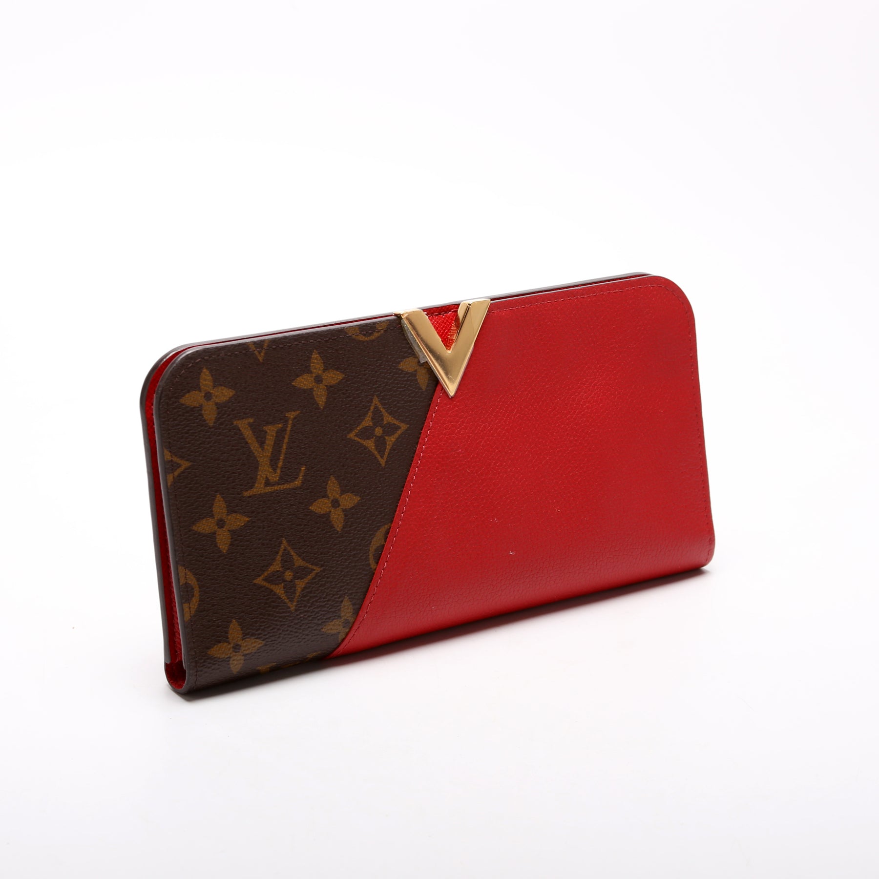 Pre-owned Louis Vuitton Kimono Leather Wallet In Red