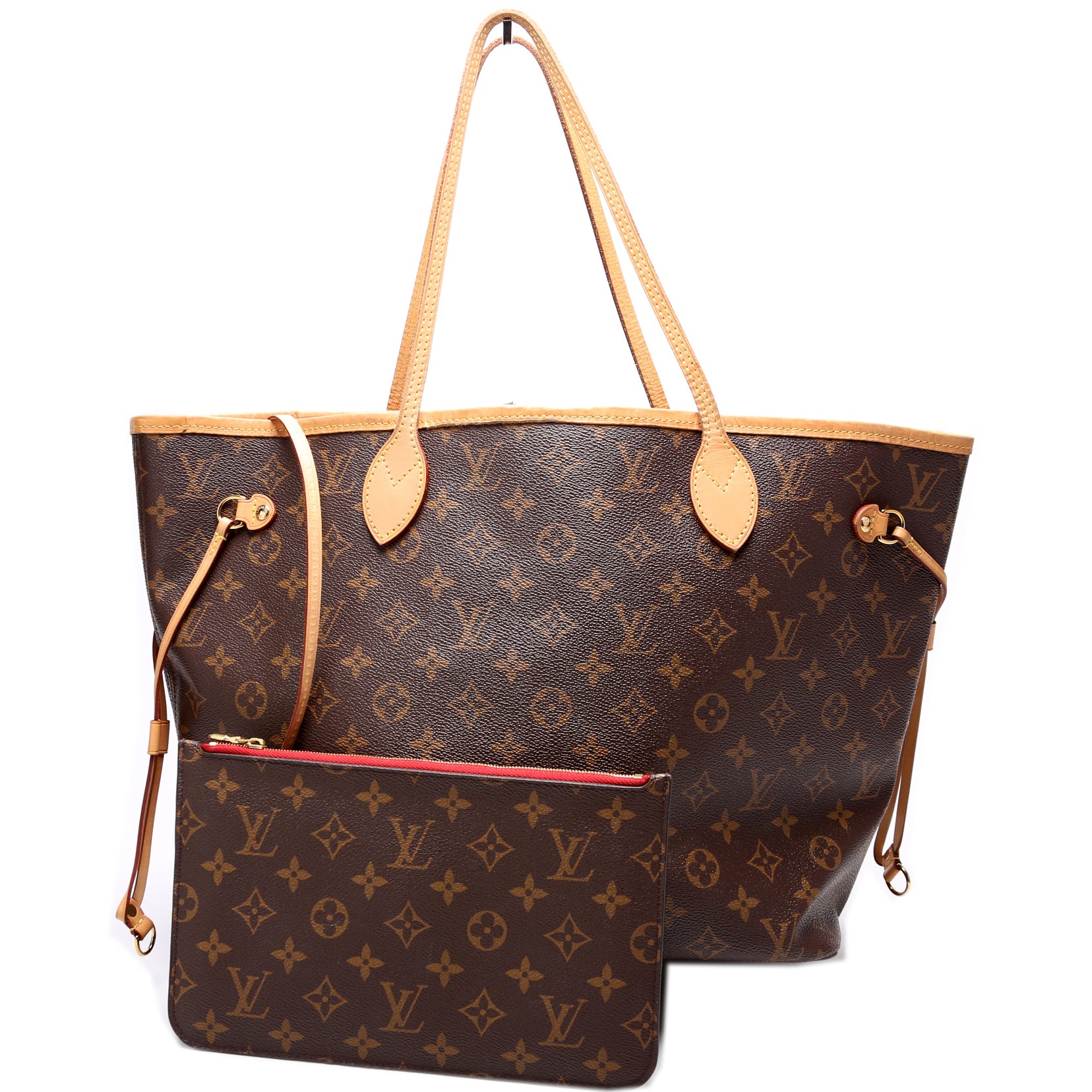 Used LV neverfull Mm fully leather, Luxury, Bags & Wallets on