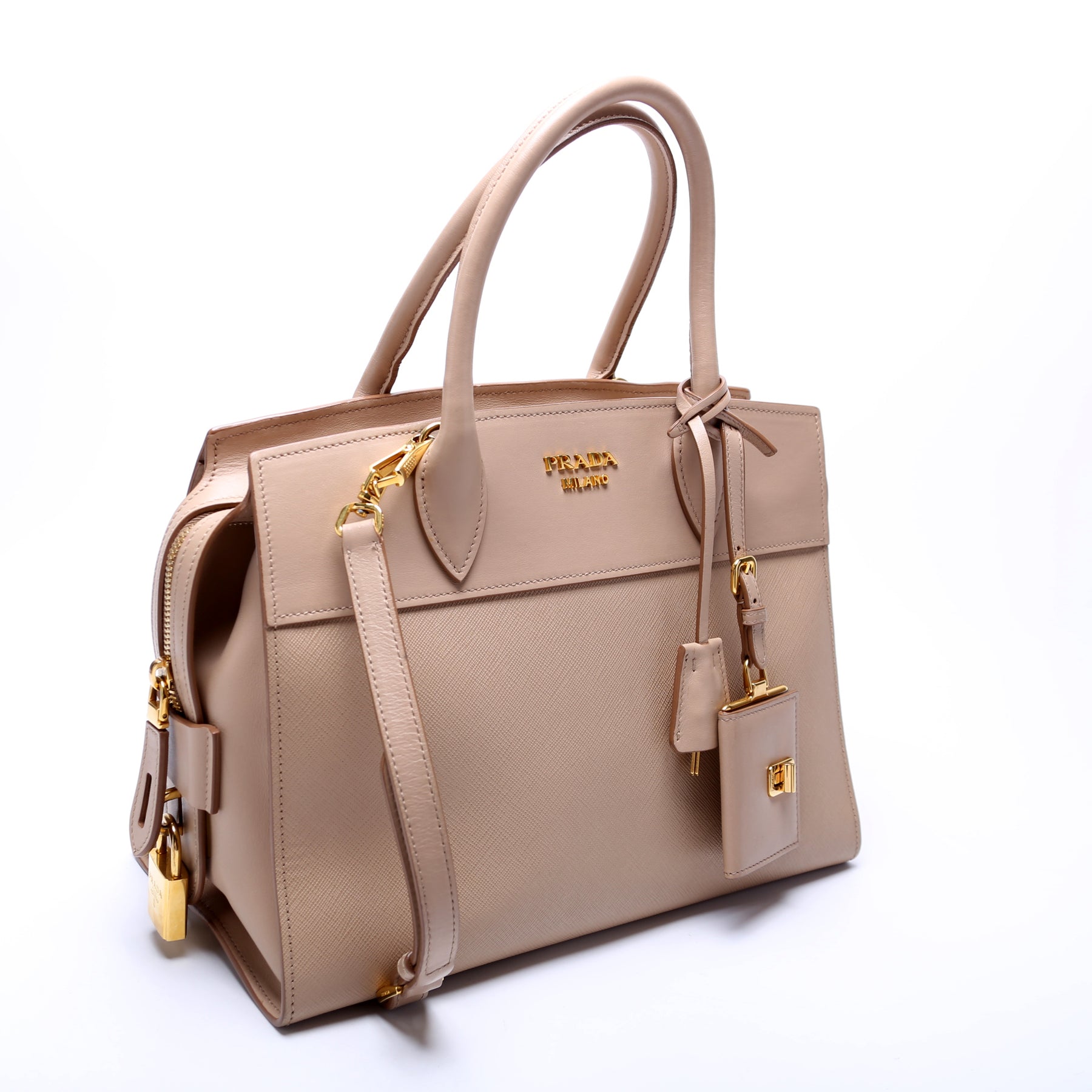 Saffiano City Calfskin Esplanade Medium – Keeks Designer Handbags