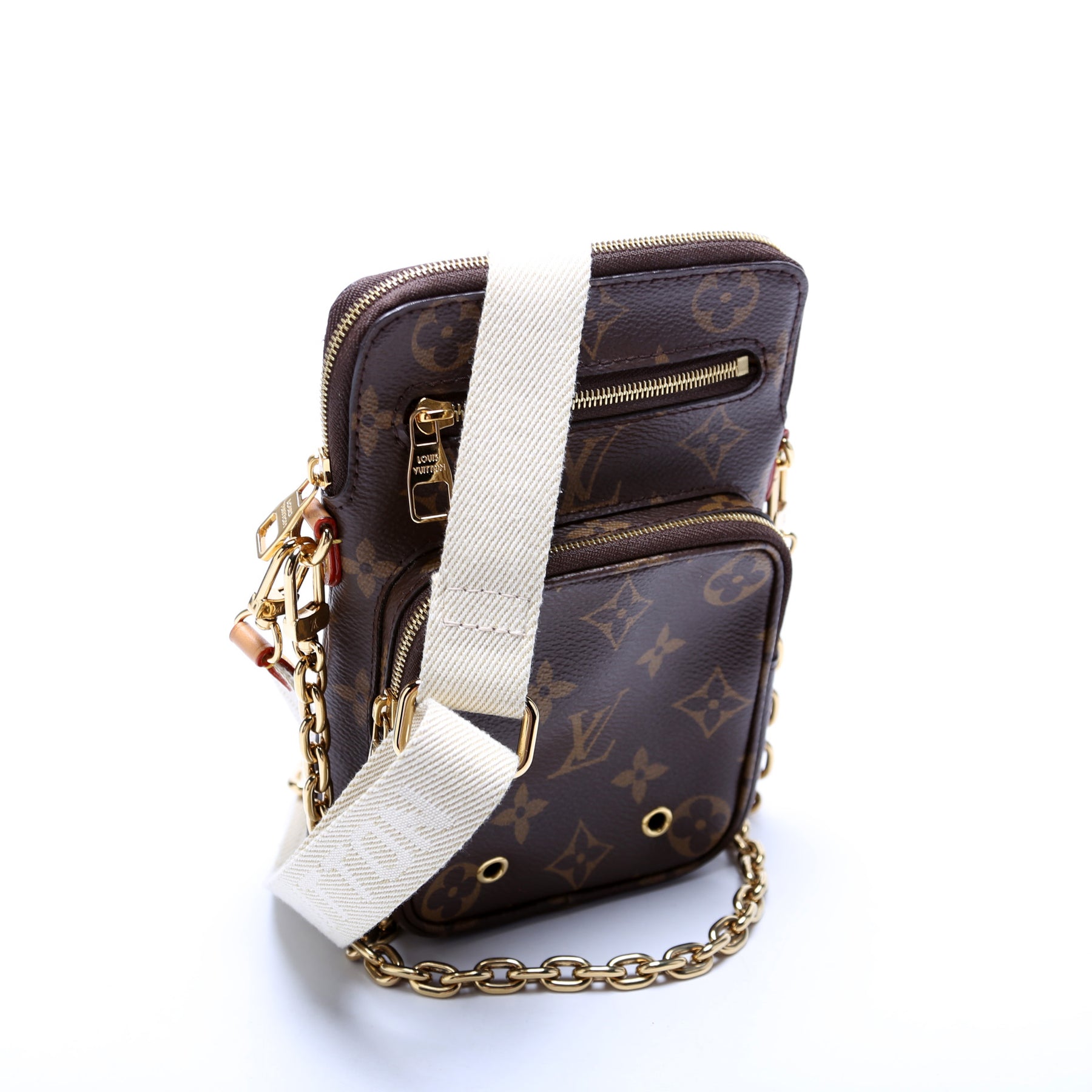 Louis Vuitton Monogram Utility Phone Sleeve Crossbody Bag - Brown
