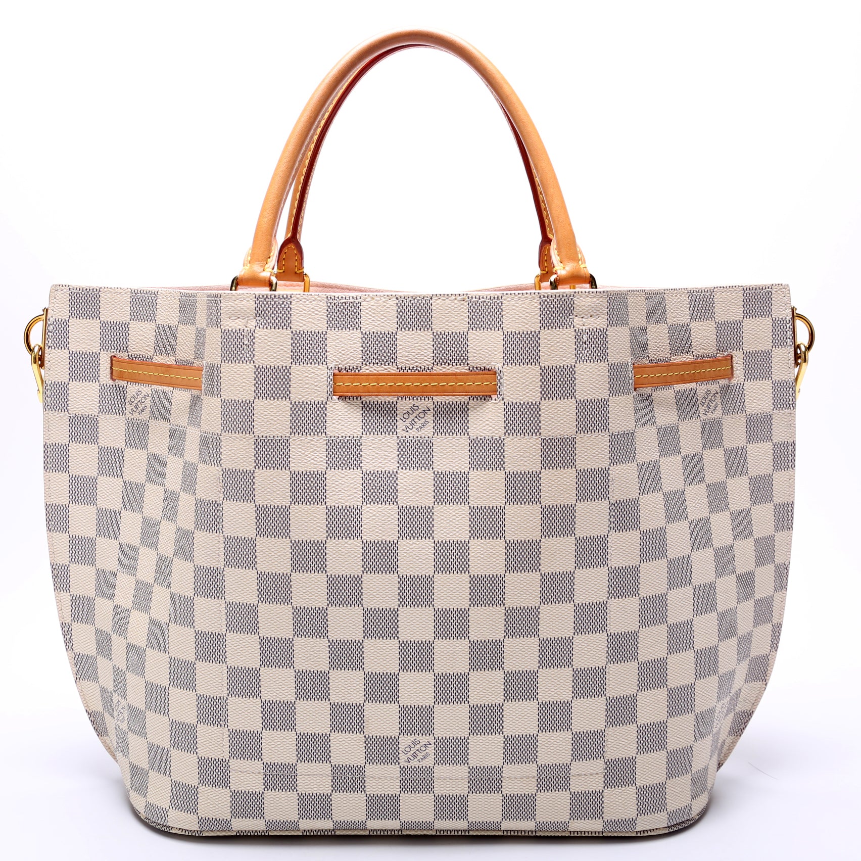Louis Vuitton Damier Azur Girolata Bucket Bag Pink White Blue
