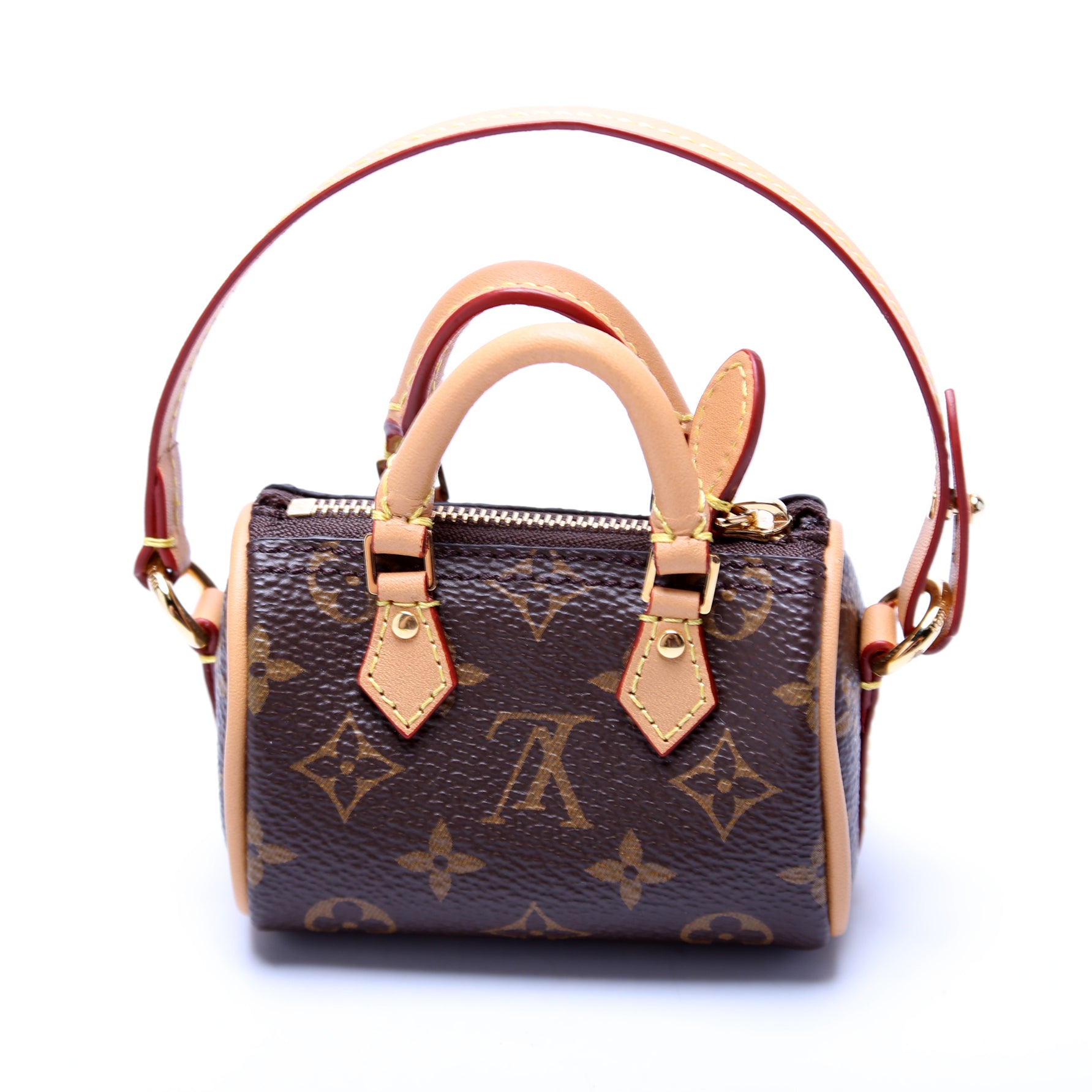 Louis Vuitton Brown, Pattern Print 2021 Monogram Micro Speedy Bag Charm