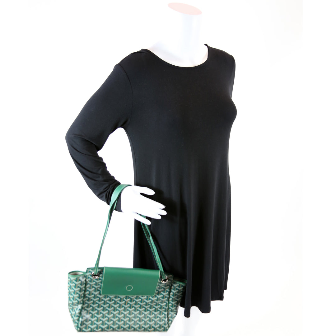 在庫わずか★送料込【GOYARD】Rouette PM バッグ Green ルエット Rouette PM Goyardine Canvas