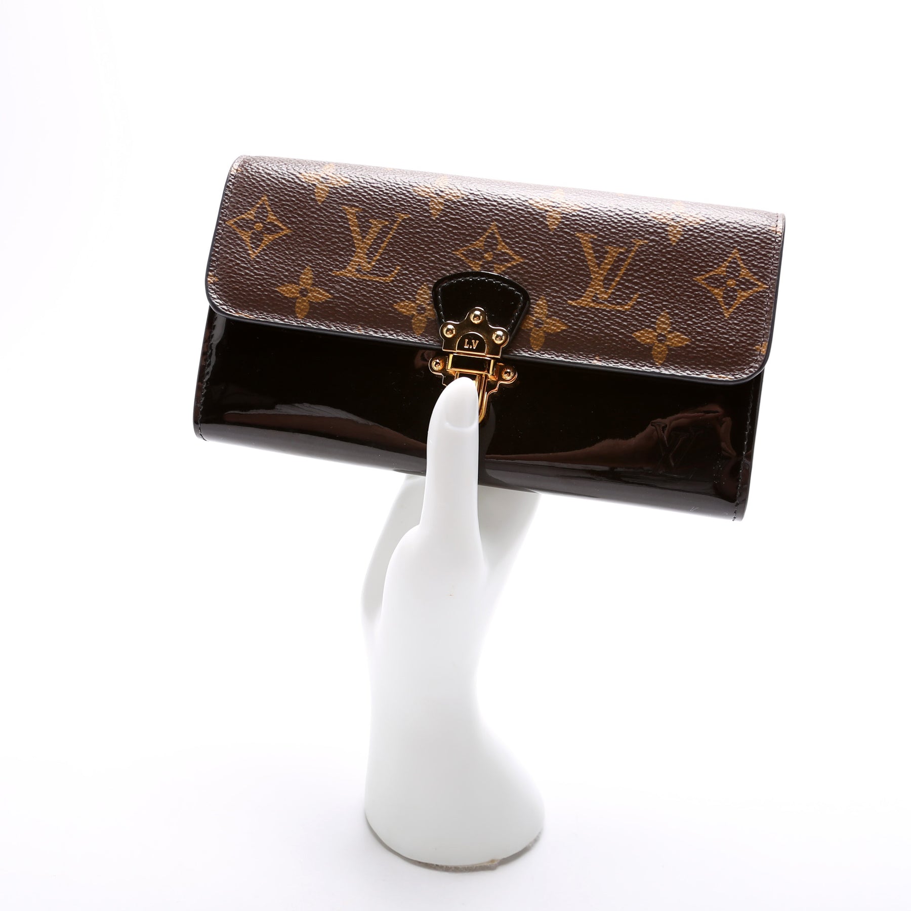 Louis Vuitton Cherrywood Wallet Patent Leather M61719