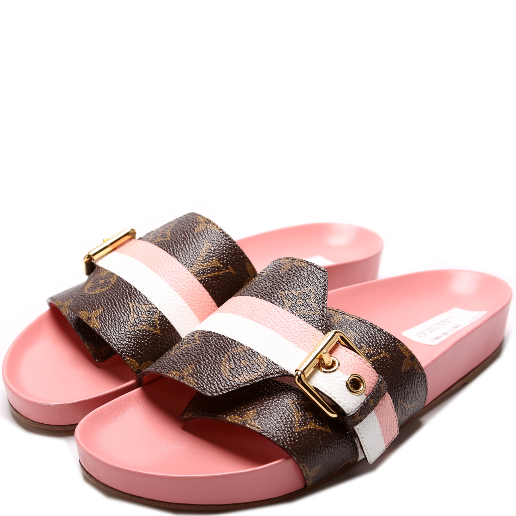 Louis Vuitton - Authenticated Bom Dia Sandal - Cloth Pink For Woman, Very Good condition