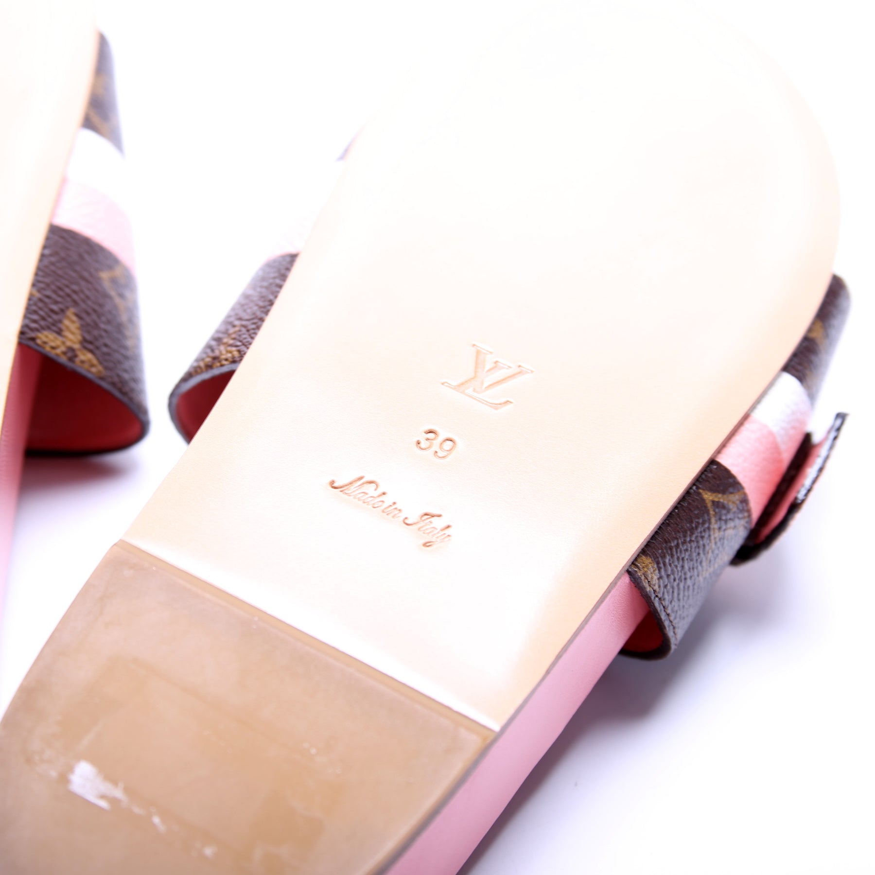 Bom Dia Flat Mules Monogram Size 40 – Keeks Designer Handbags