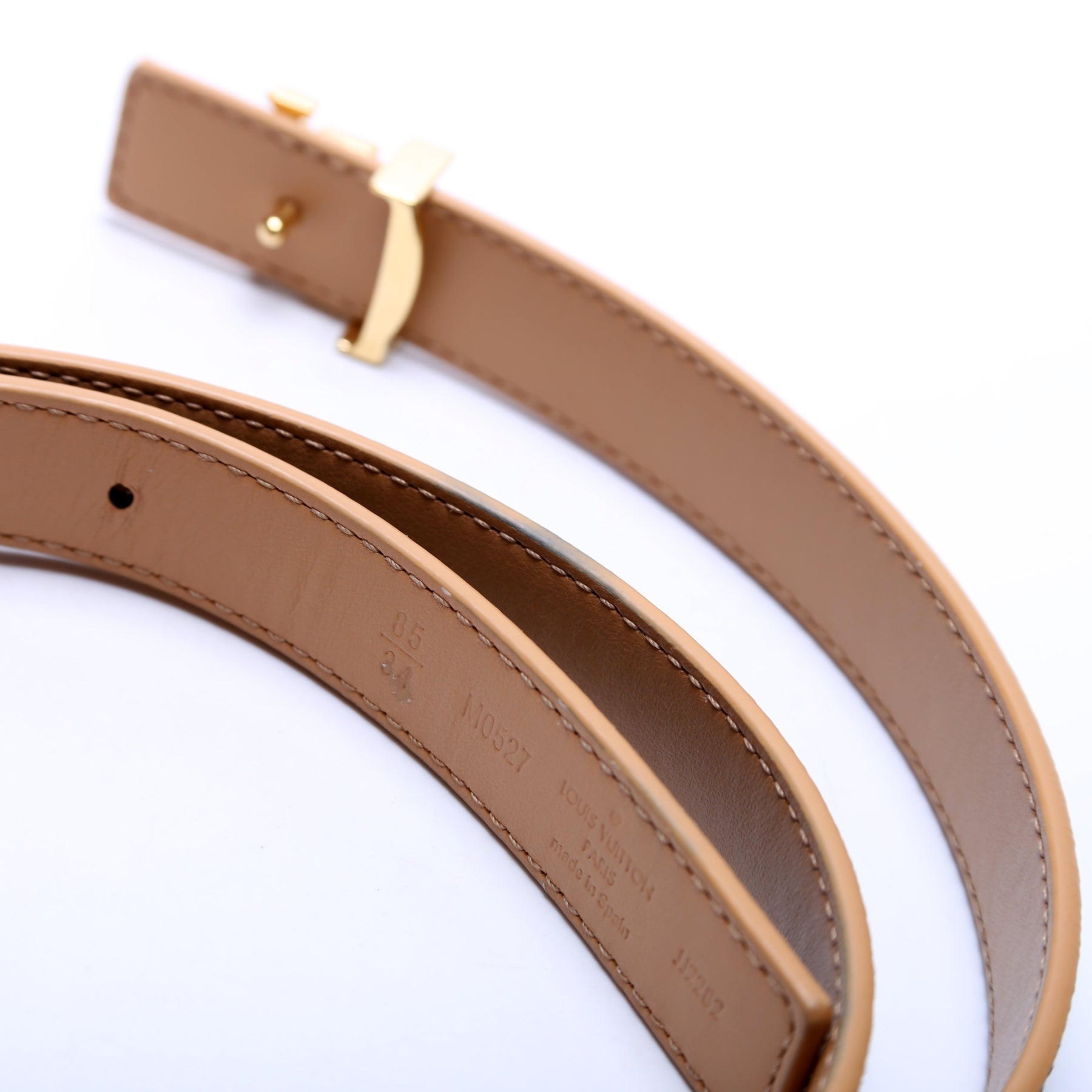 Louis Vuitton LV Iconic Strass 20 mm Reversible Belt Brown + Calf Leather. Size 85 cm