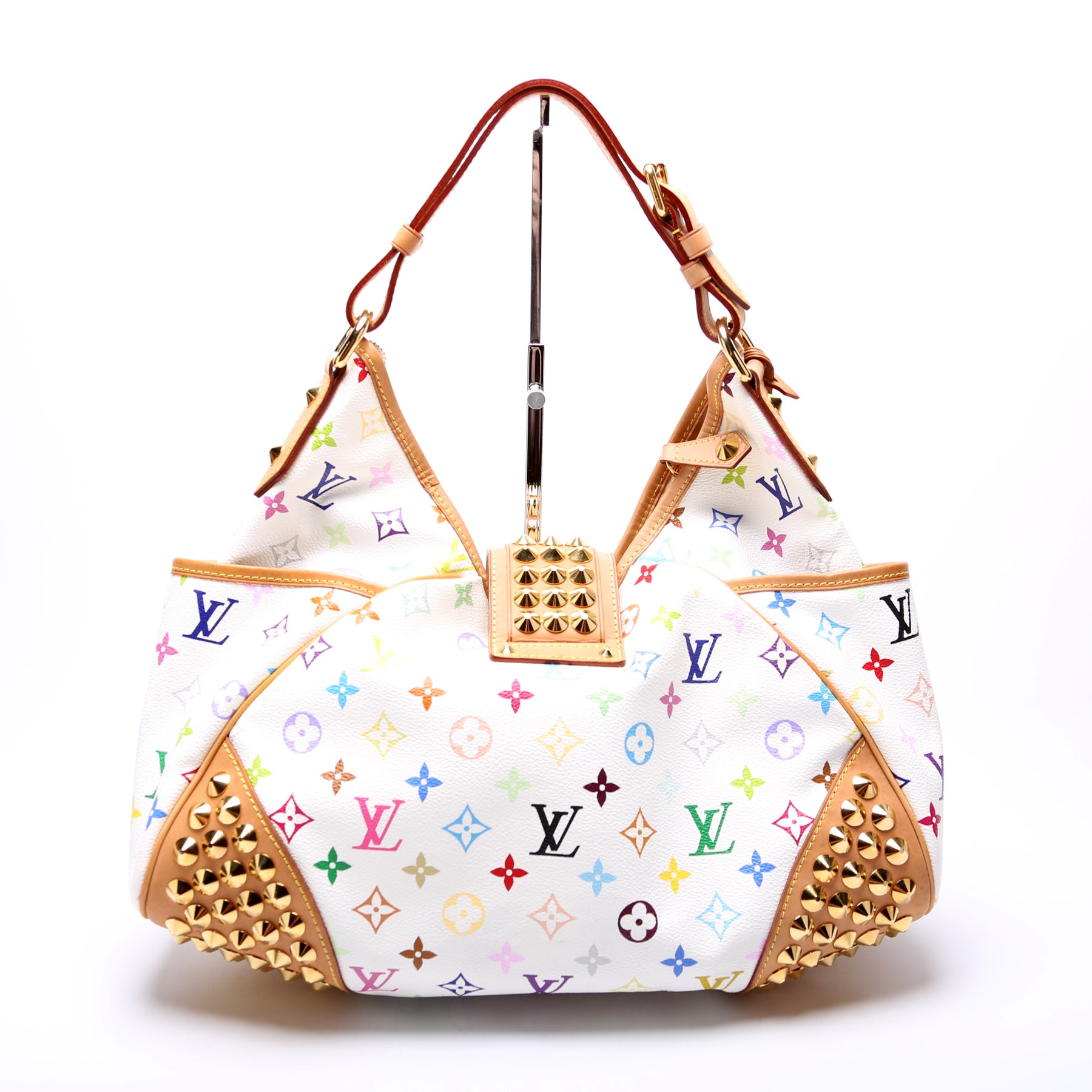Louis Vuitton White Monogram Multicolore Chrissie MM Bag - Yoogi's Closet