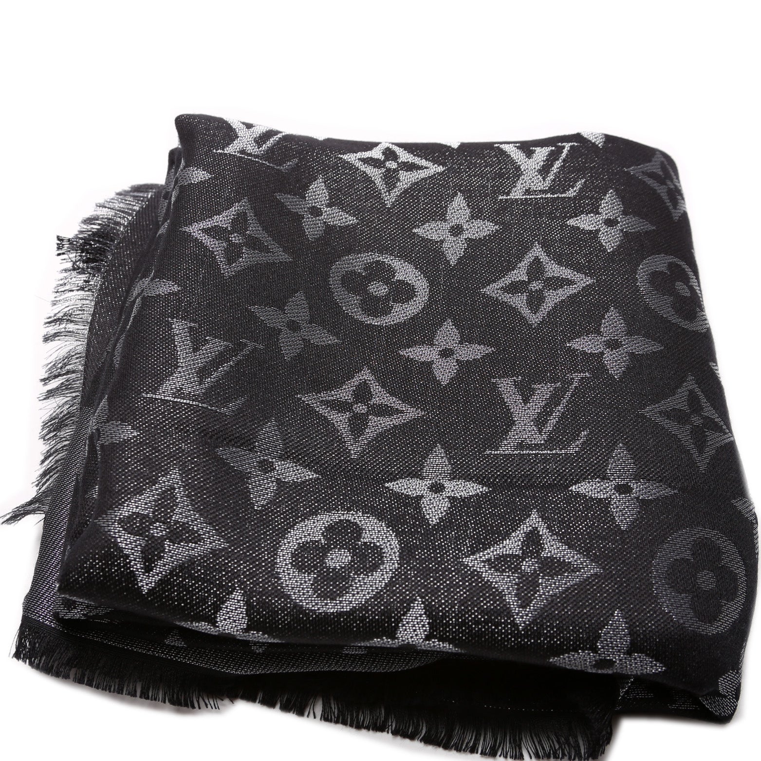 Louis Vuitton Monogram Silk/ Wool Shawl 401910 55