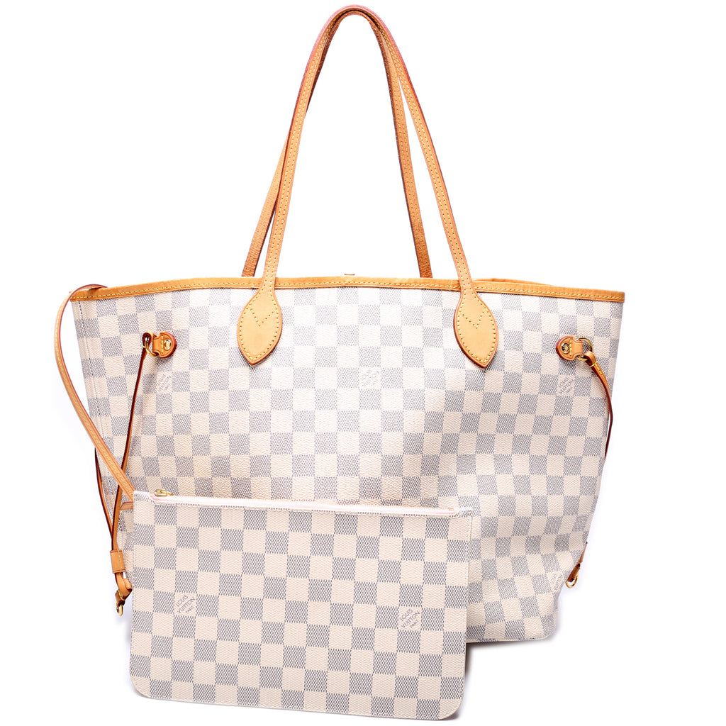 Louis Vuitton Damier Azur wallet - which completes the Neverfull bag Cream  Leather ref.87576 - Joli Closet