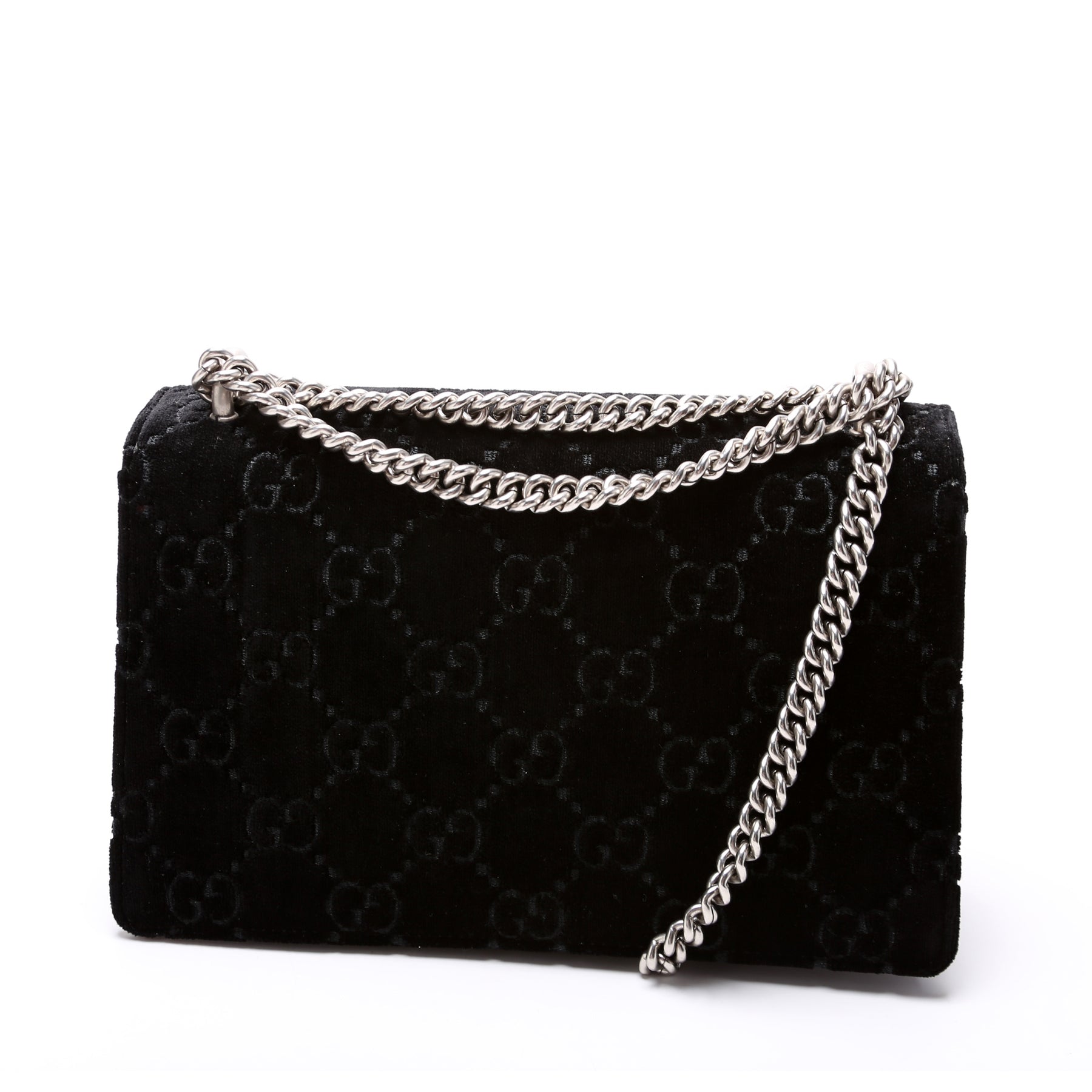 Gucci Dionysus Chain Wallet GG Velvet Small Black