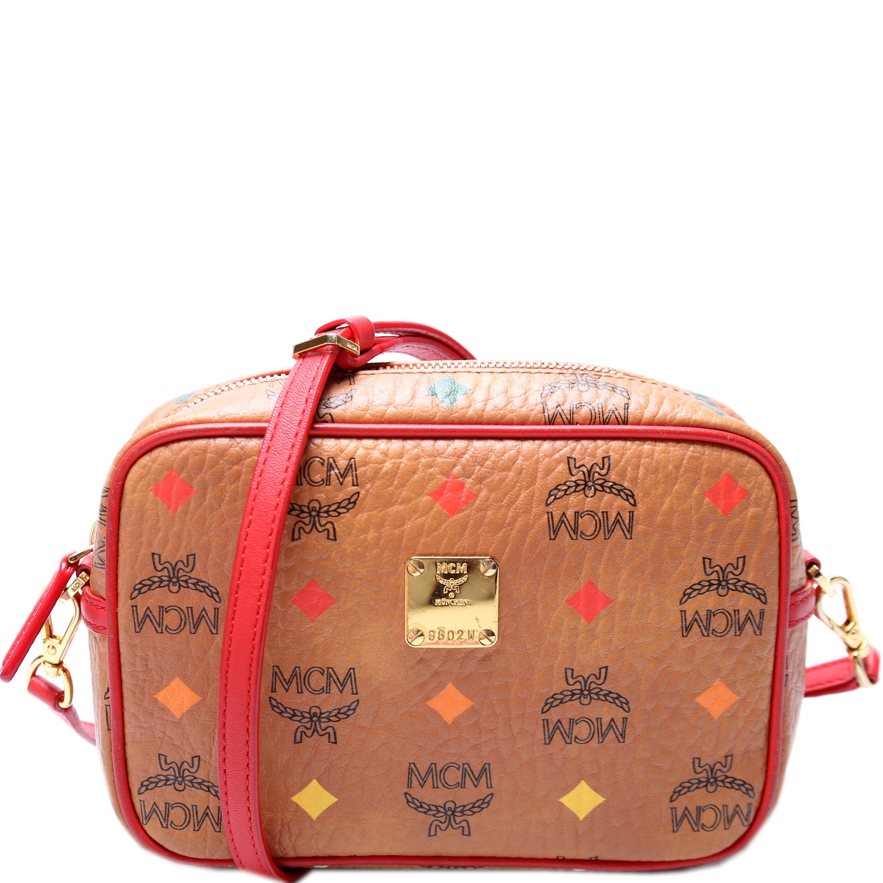 MCM Cognac Camera Visetos Crossbody Bag, Best Price and Reviews